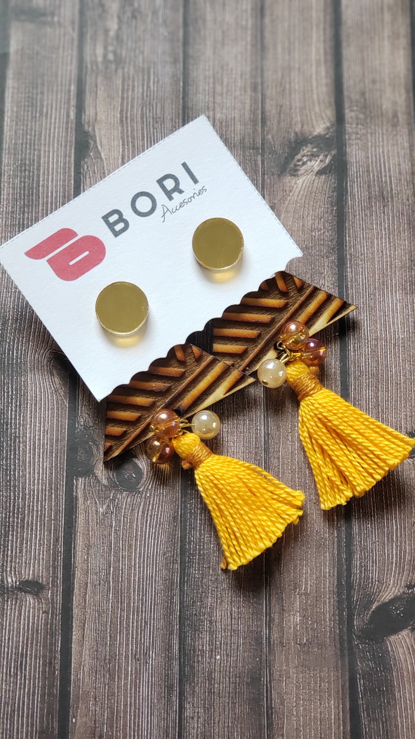 Triangle wood earrings