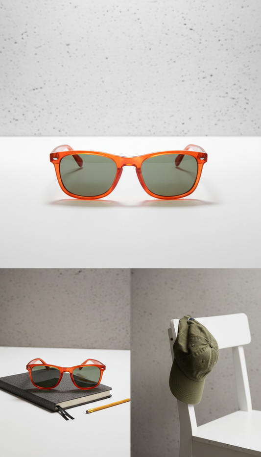 Graffiti orange acetate sunglasses