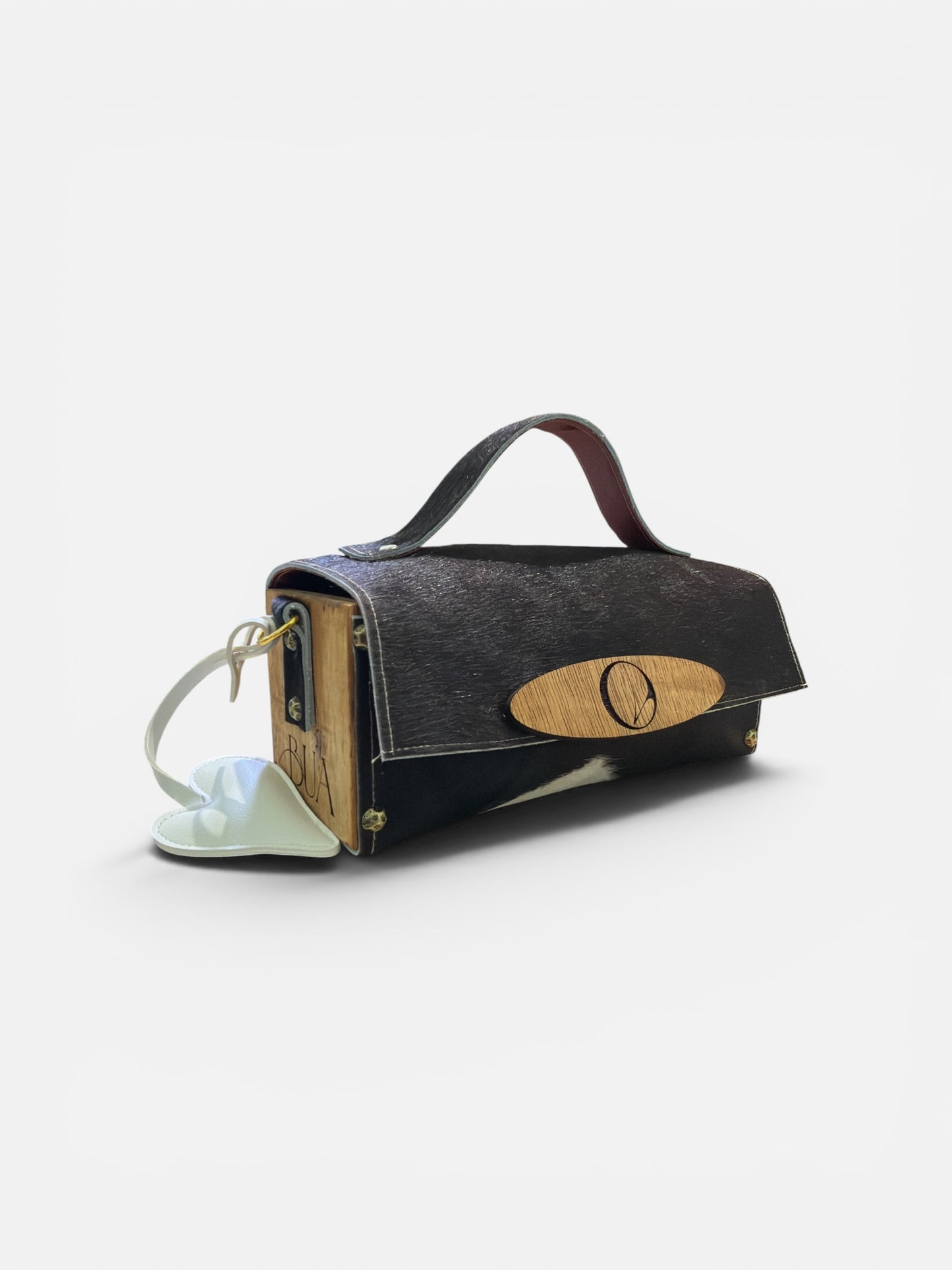 Cartera Milagros Hairy| Cuero y Madera Hecha en Puerto Rico