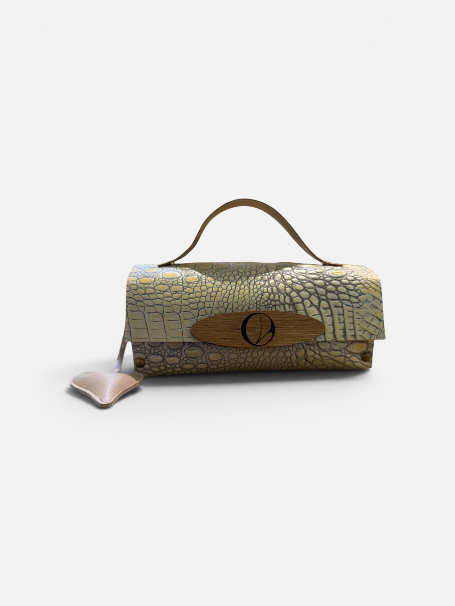 Cartera Milagros Croco  | Cuero y Madera Artesanal Hecha en Puerto Rico