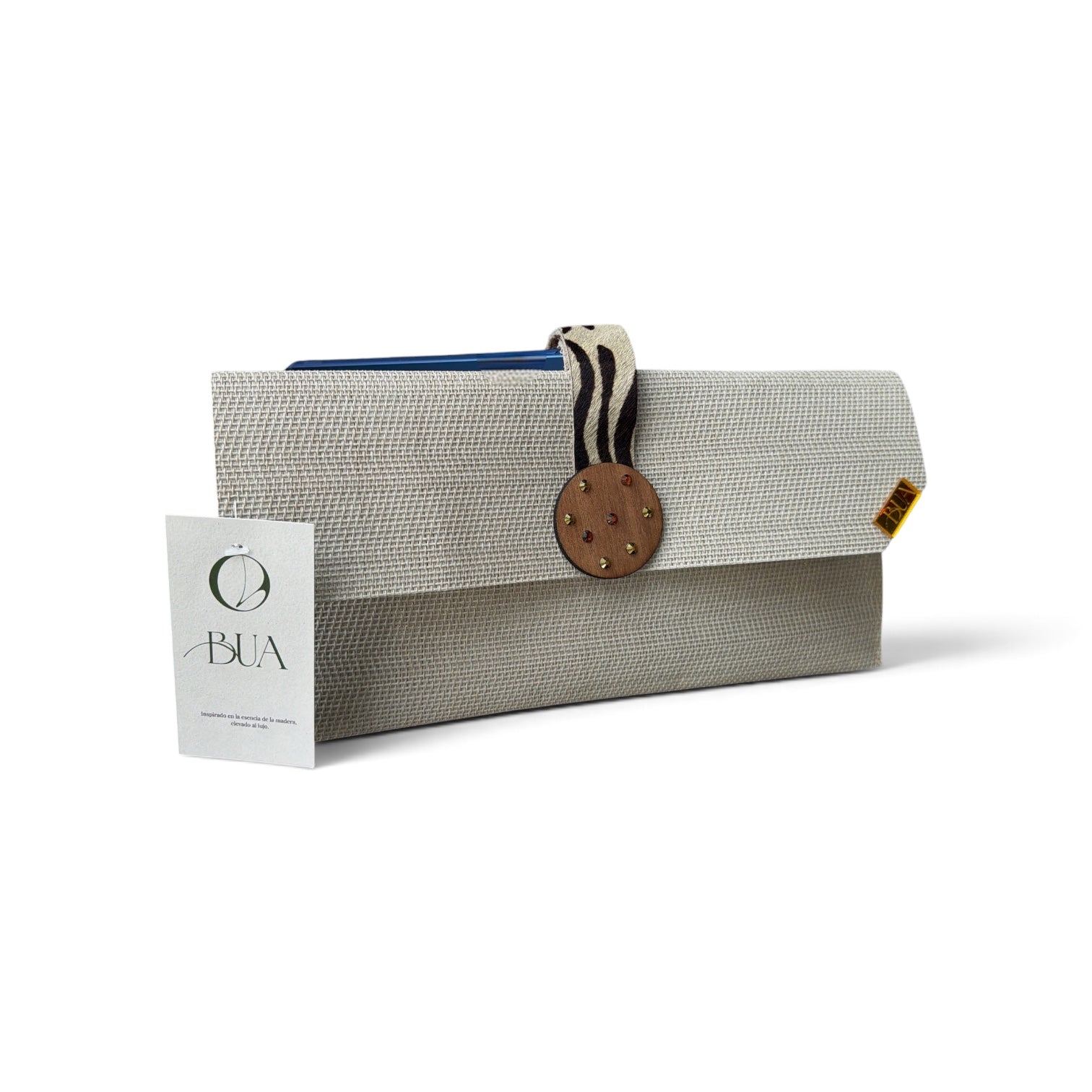 BUA Aurora | Clutch convertible de madera, cuero y plástico | Bori