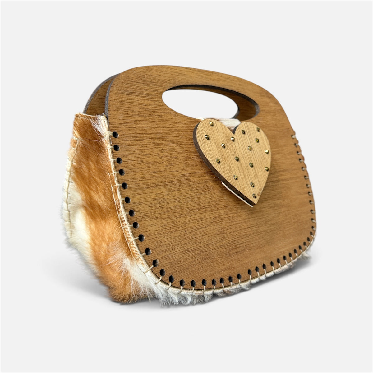 Bravia Wood Heart | Cartera madera y cuero